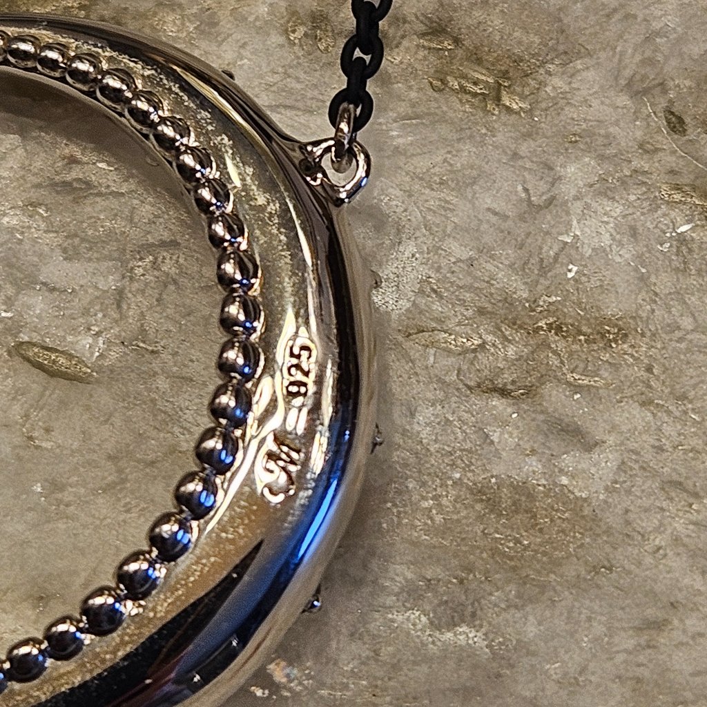 Rare Monica Rich Kosann Dream Crescent Moon Star Sapphire 925 Charm Necklace — image 7 of 8